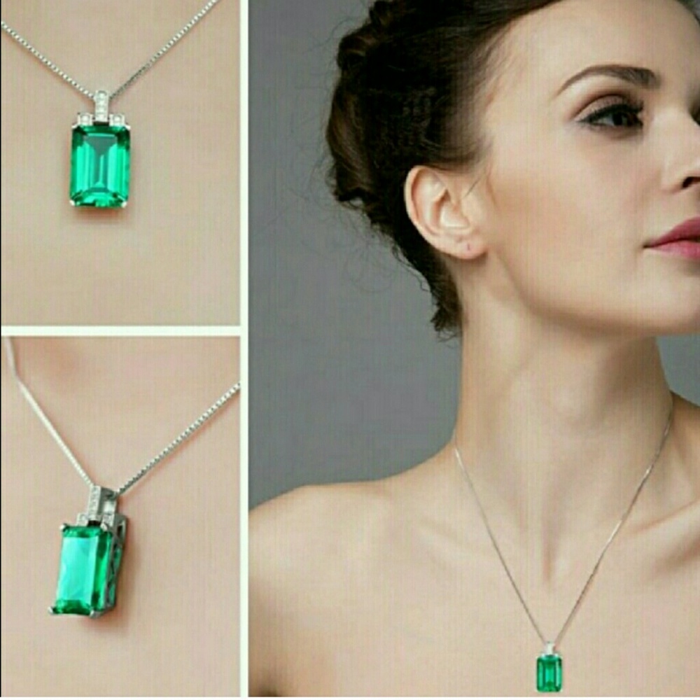 MAY BIRTHSTONE! Imatation EMERALD NECKLACE